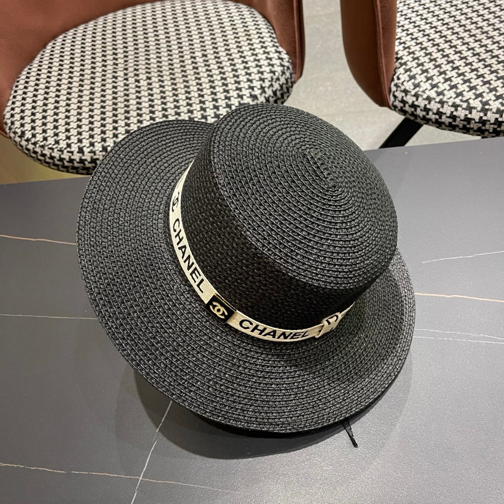 CHANEL 26S STRAW BOATER HAT 335740