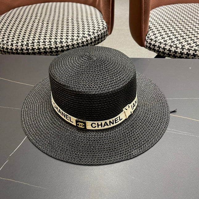 CHANEL 26S STRAW BOATER HAT 335740