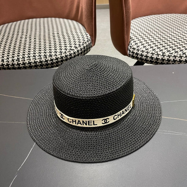 CHANEL 26S STRAW BOATER HAT 335740