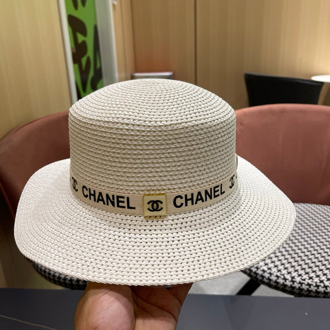 CHANEL 26S STRAW BOATER HAT 335739