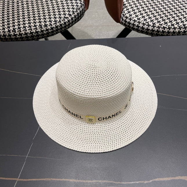 CHANEL 26S STRAW BOATER HAT 335739