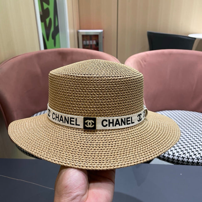 CHANEL 26S STRAW BOATER HAT 335738