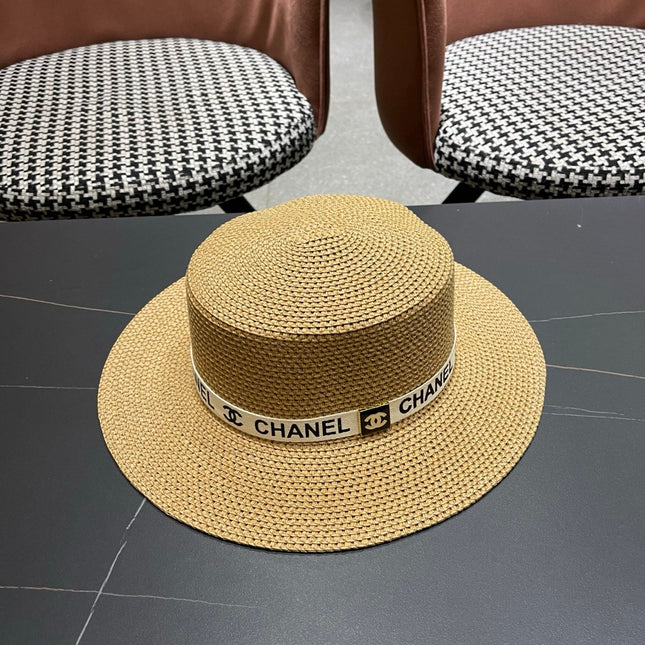 CHANEL 26S STRAW BOATER HAT 335738