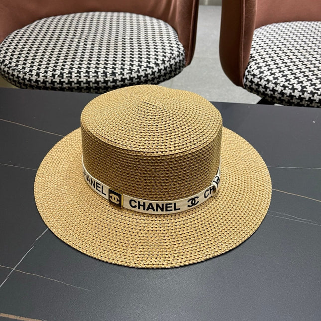 CHANEL 26S STRAW BOATER HAT 335738
