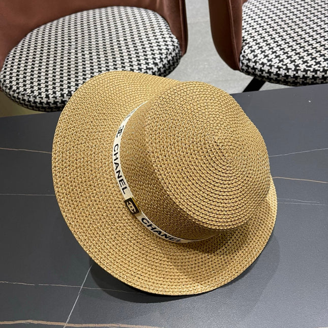 CHANEL 26S STRAW BOATER HAT 335738