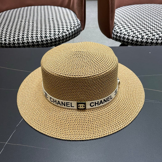 CHANEL 26S STRAW BOATER HAT 335738