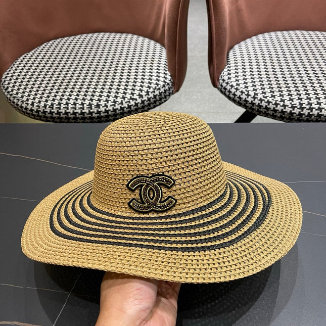 CHANEL 26S WIDE-BRIM STRAW HAT 335716