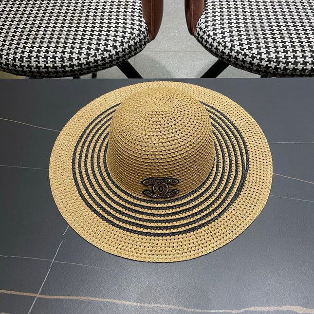 CHANEL 26S WIDE-BRIM STRAW HAT 335716
