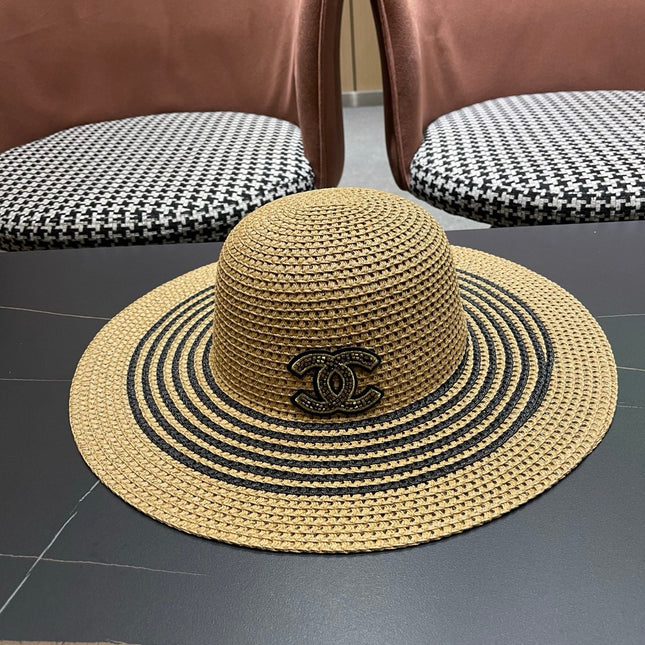 CHANEL 26S WIDE-BRIM STRAW HAT 335716