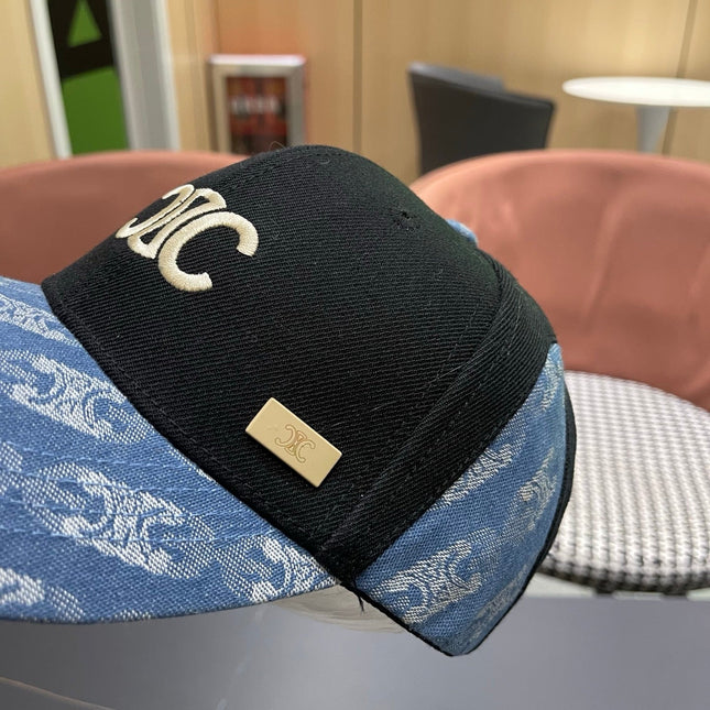 CELINE 26S COLOR-BLOCK BASEBALL CAP STYLE 64