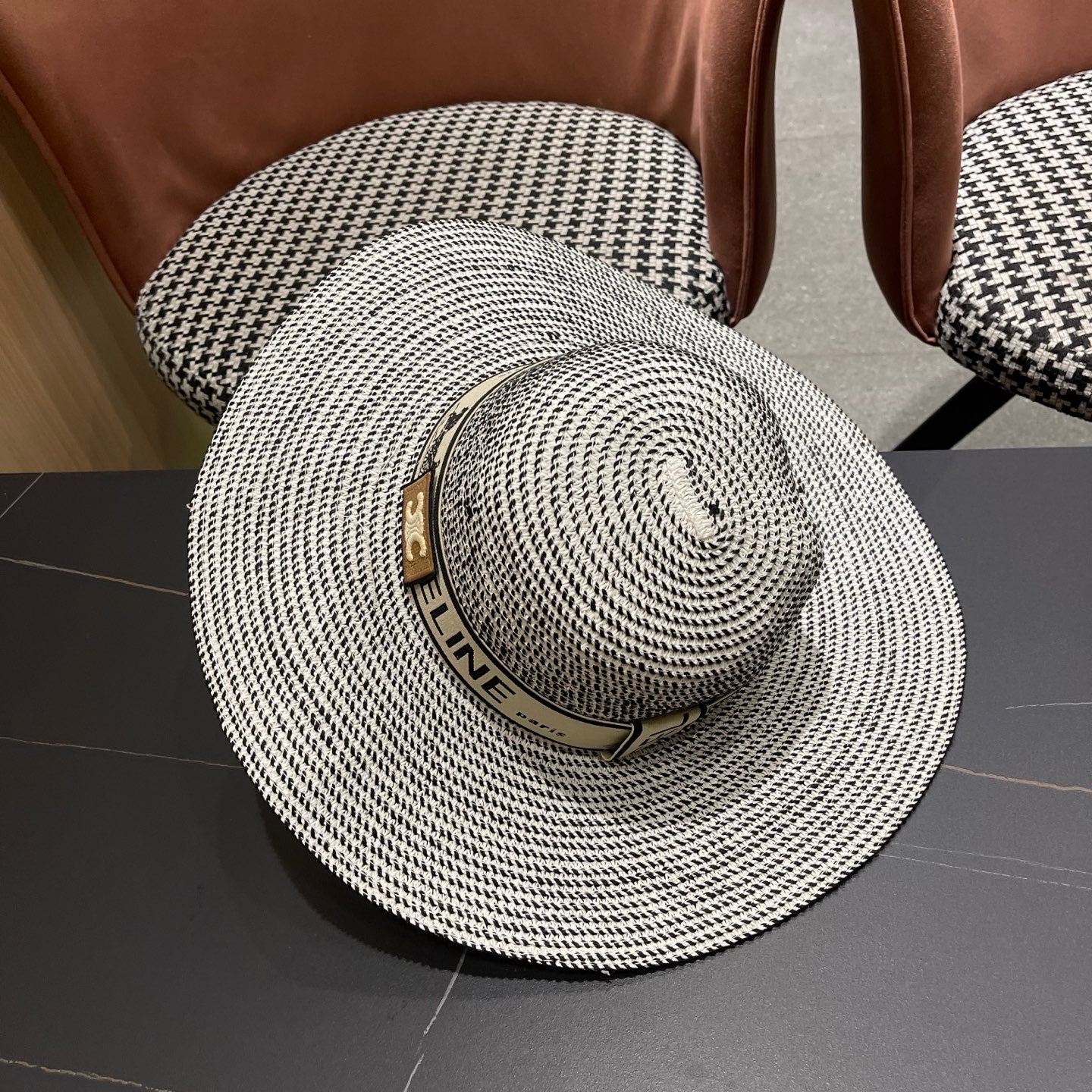 CELINE 26S WIDE BRIM STRAW SUN HAT STYLE 228