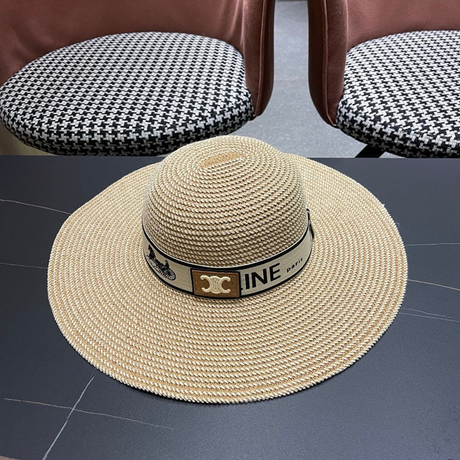CELINE 26S WIDE BRIM STRAW SUN HAT STYLE 227