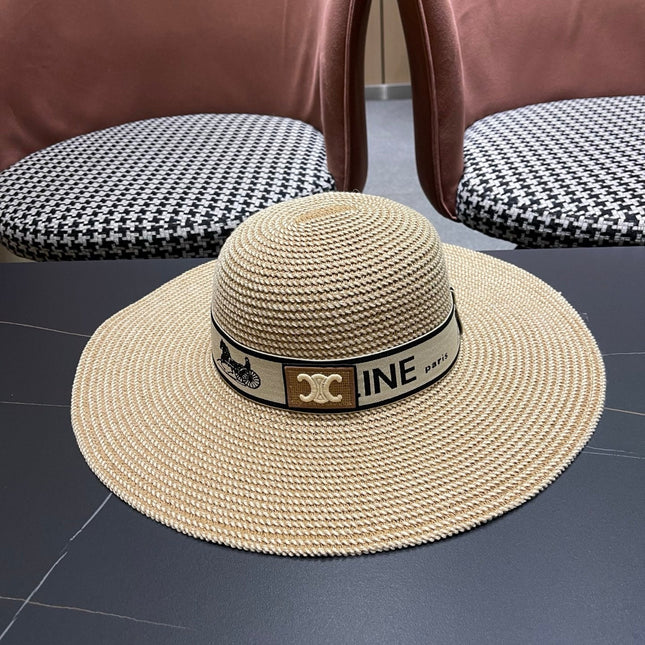 CELINE 26S WIDE BRIM STRAW SUN HAT STYLE 227