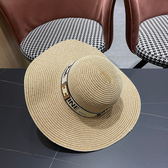 CELINE 26S WIDE BRIM STRAW SUN HAT STYLE 227