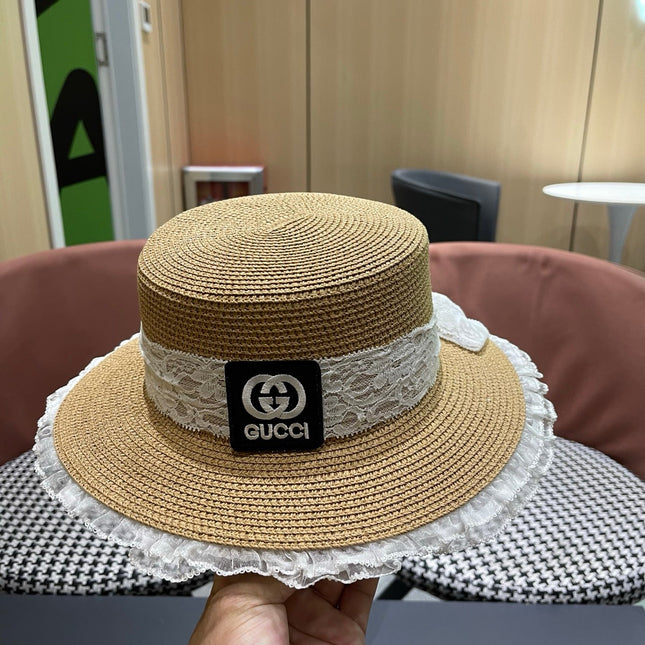 GUCCI 26S WIDE-BRIMMED STRAW HAT 253