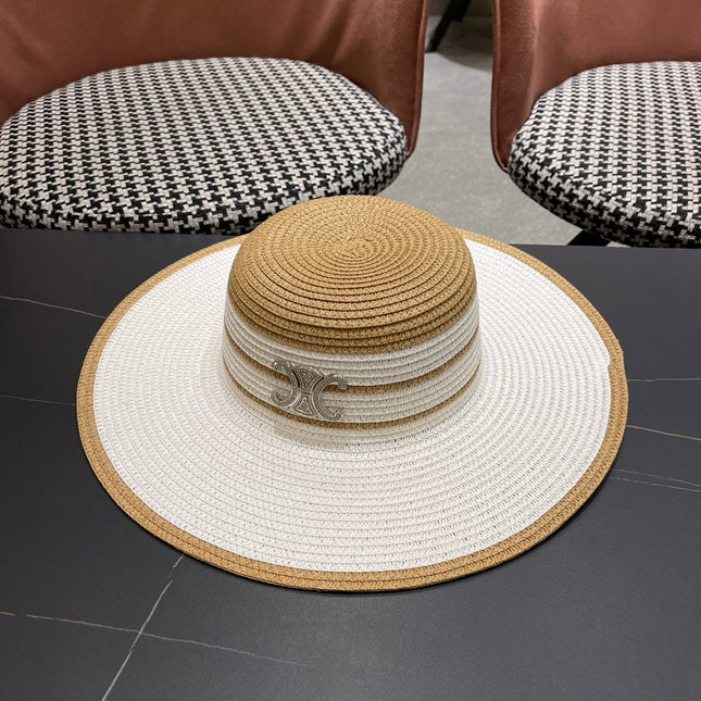 CELINE 26S WIDE BRIM STRAW SUN HAT 198