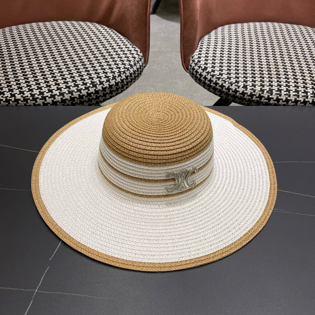 CELINE 26S WIDE BRIM STRAW SUN HAT 198