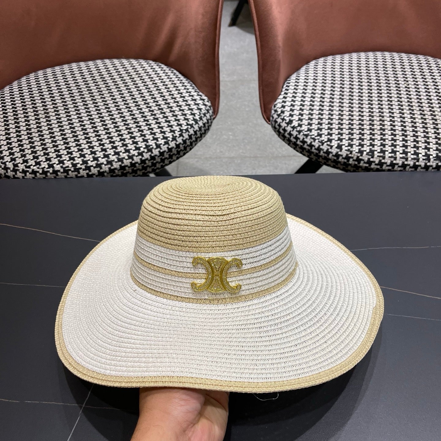 CELINE 26S WIDE BRIM STRAW SUN HAT 197