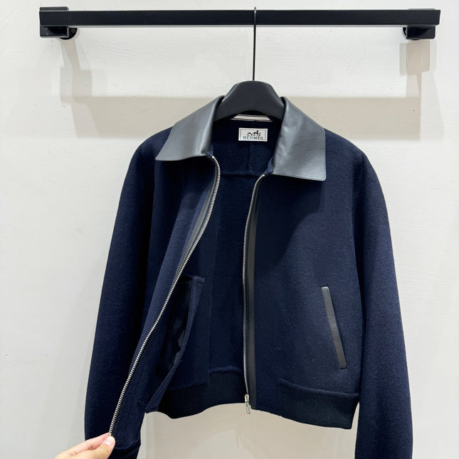 HERMES 25S CASHMERE COAT WITH SHEARLING COLLAR 251