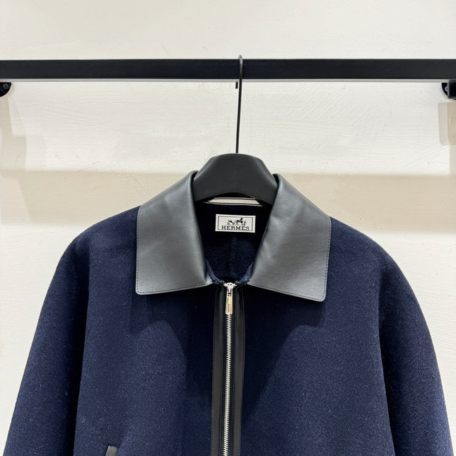 HERMES 25S CASHMERE COAT WITH SHEARLING COLLAR 251