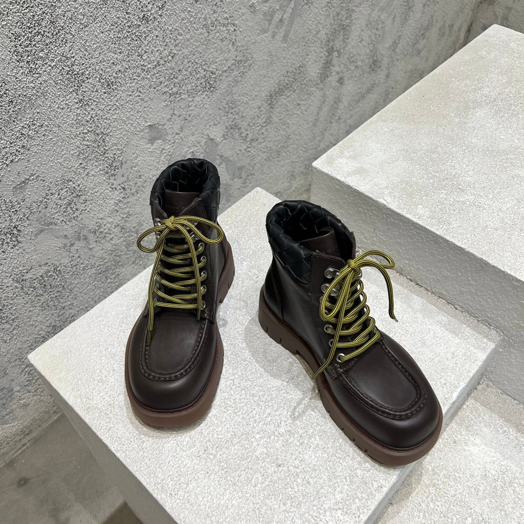 HADDOCK LACE-UP ANKLE BOOT IN CHOCOLATE BROWN CALFSKIN