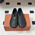 LP 26S BALLET FLATS IN BLACK CALFSKIN WITH BASKETWEAVE DESIGN