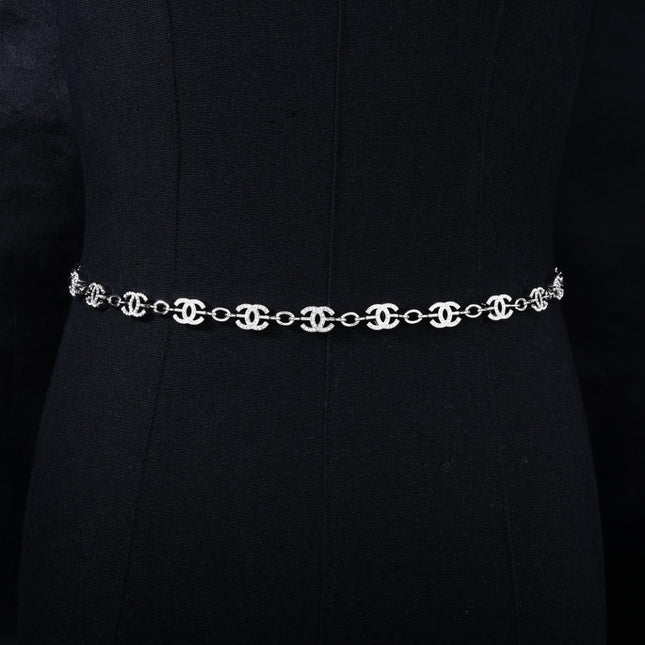 CHANEL 25S CHAIN BELT IN SILVER METALLIC 614472