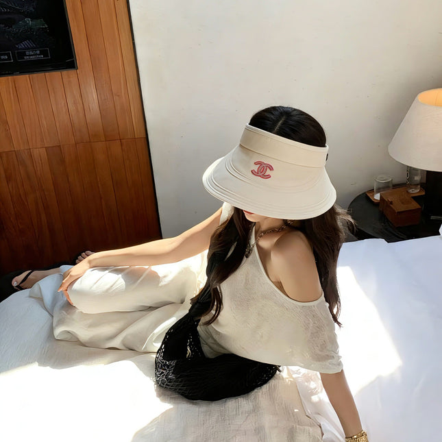 CHANEL 26S EMBROIDERED CC VISOR HAT 336145