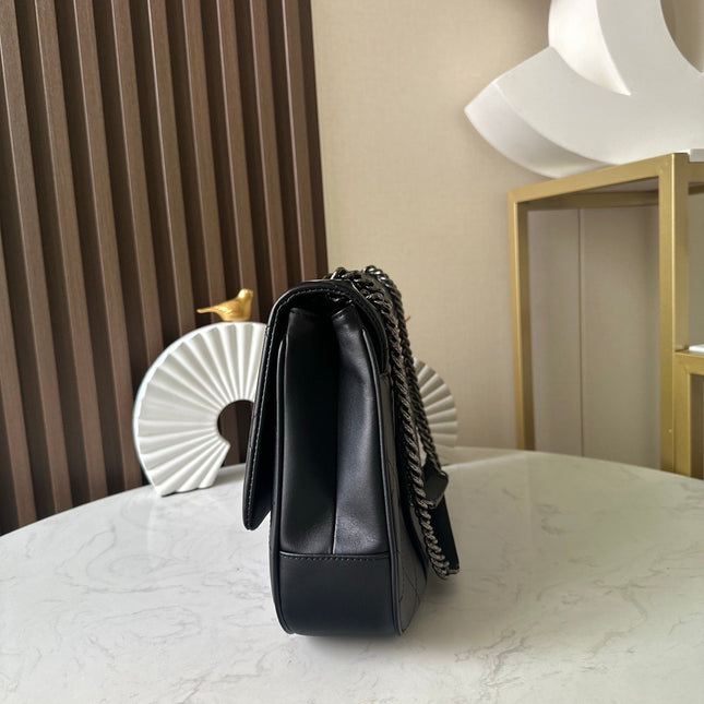 CHANEL 25S SHOULDER BAG 34 IN BLACK CALFSKIN