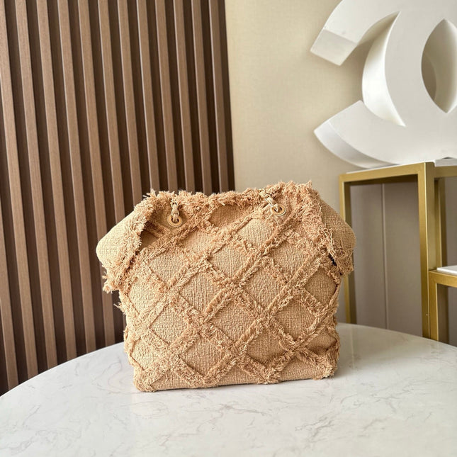 CHANEL 25S TOTE BAG 48 IN BEIGE FABRIC