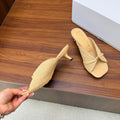 LOEWE 26S  HEELED SANDALS 55MM IN BEIGE LAMBSKIN