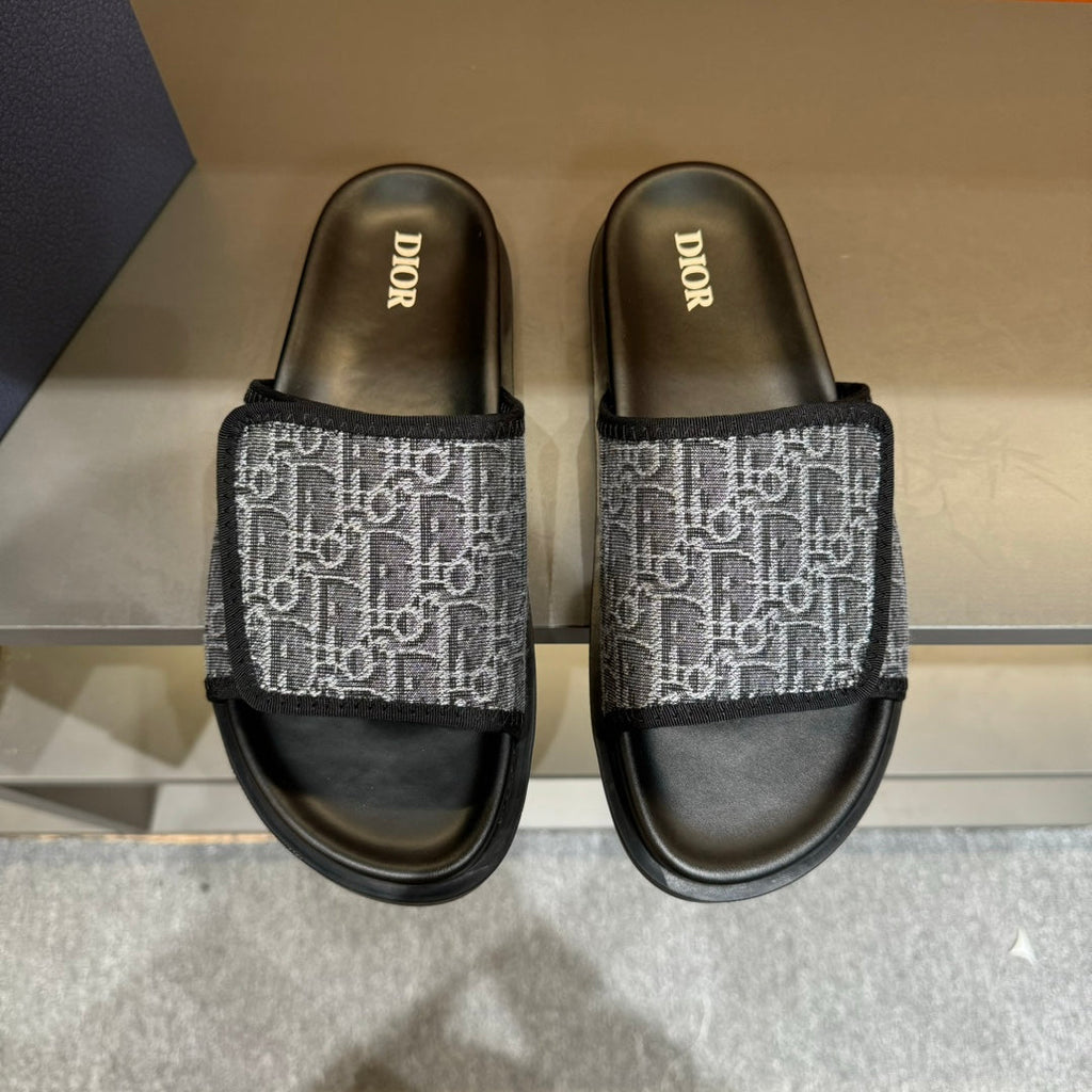 CD VELCRO STRAP SLIPPER ANCHOR JACQUARD