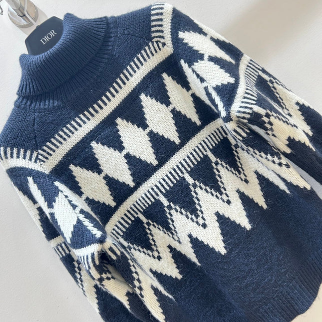 DIOR 25S PATTERNED TURTLENECK SWEATER 718