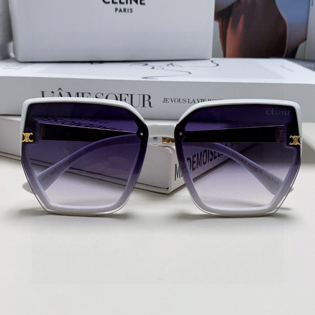 TRIOMPHE SUNGLASS 497829 IN WHITE ACETATE EMBOSSED LOGO