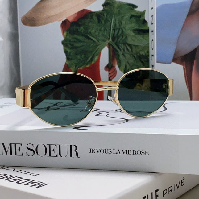 TRIOMPHE SUNGLASSES 548596 IN METAL BLACK LENSES