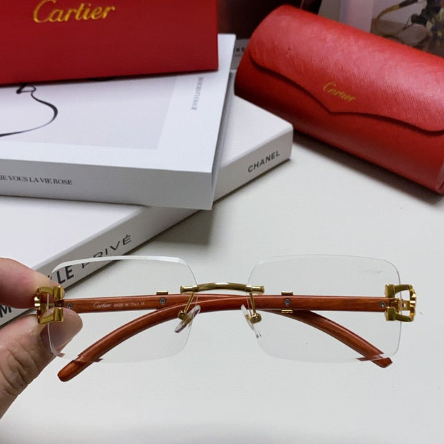 PANTHÈRE RECTANGULAR FRAME SUNGLASSES 555891 IN METAL AND WOODEN