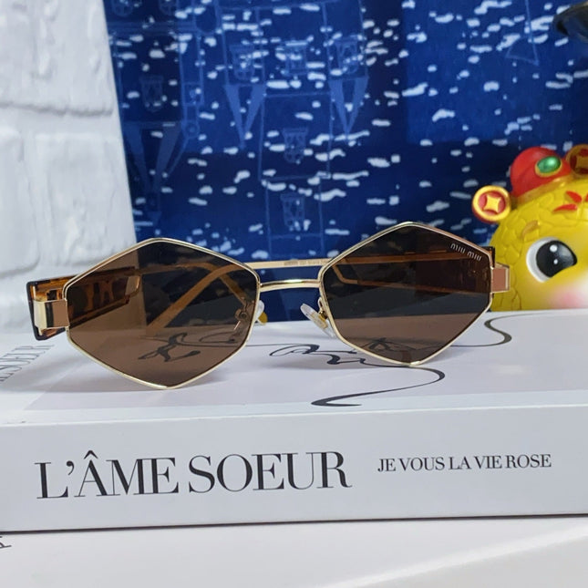 LOGO SUNGLASSES 560865 IN HAVANA ACETATE GOLD METAL BROWN LENS