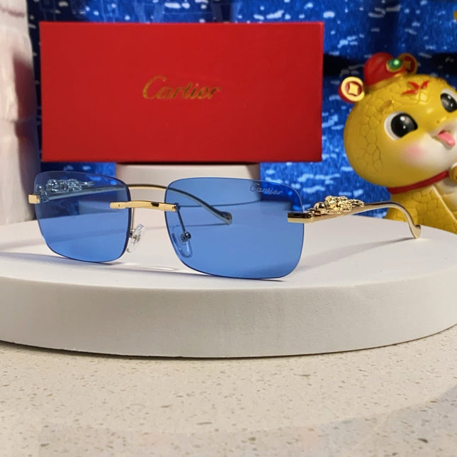 PANTHÈRE RIMLESS RECTANGULAR FRAME SUNGLASSES 531822 IN METAL