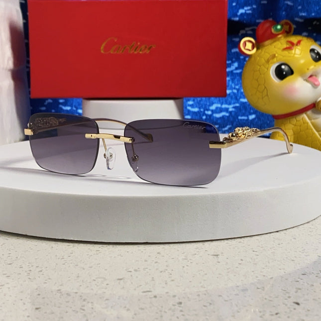 PANTHÈRE RIMLESS RECTANGULAR FRAME SUNGLASSES 531822 IN METAL