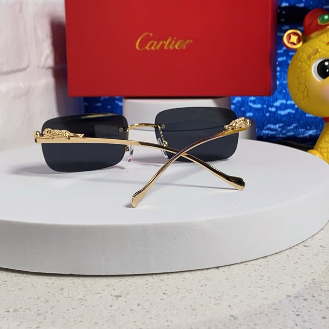 PANTHÈRE RIMLESS RECTANGULAR FRAME SUNGLASSES 531822 IN METAL