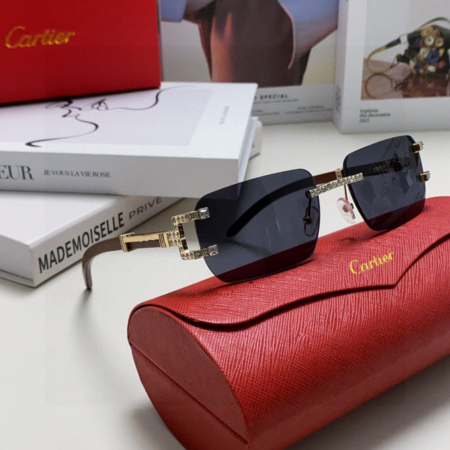 CRYSTAL STUDDED C DE RECTANGULAR FRAME SUNGLASSES 533159 IN METAL
