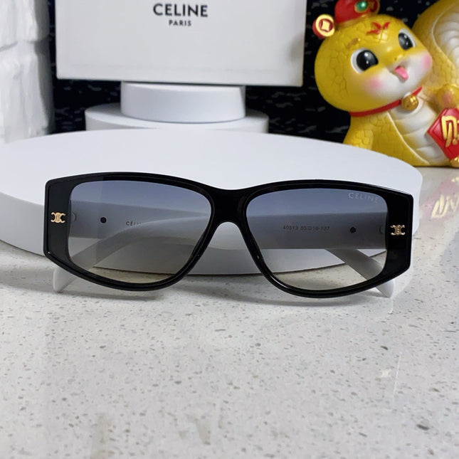TRIOMPHE SUNGLASS 566216 IN BLACK AND WHITE ACETATE
