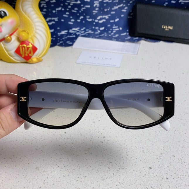 TRIOMPHE SUNGLASS 566216 IN BLACK AND WHITE ACETATE