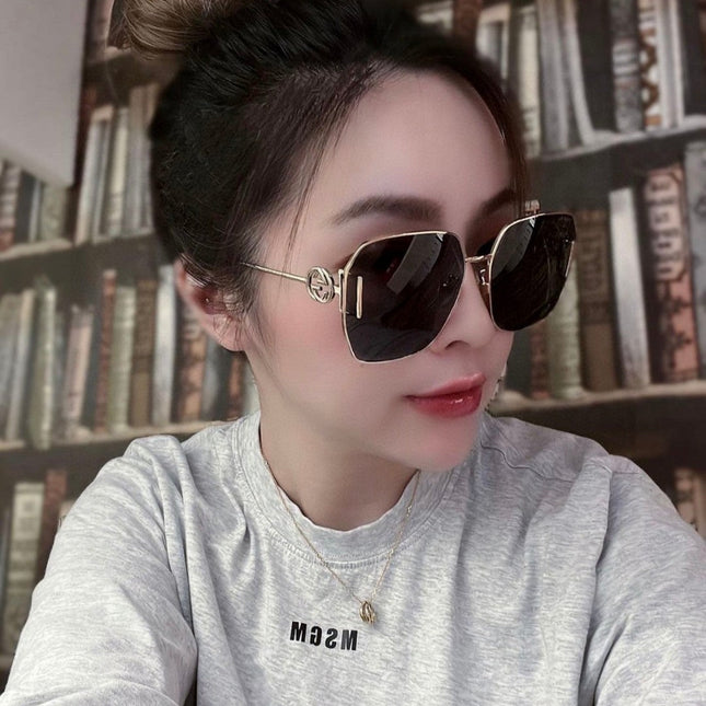 SQUARE FRAME SUNGLASSES 570217 IN METAL