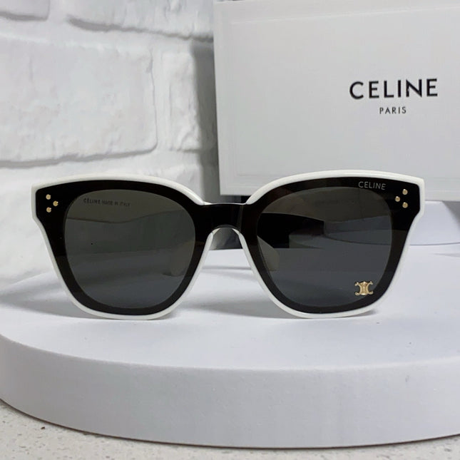 SQUARE SUNGLASS 575842 IN WHITE ACETATE