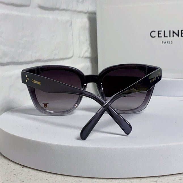 SQUARE SUNGLASS 575843 IN BLACK ACETATE GRADIENT SMOKE LENSES