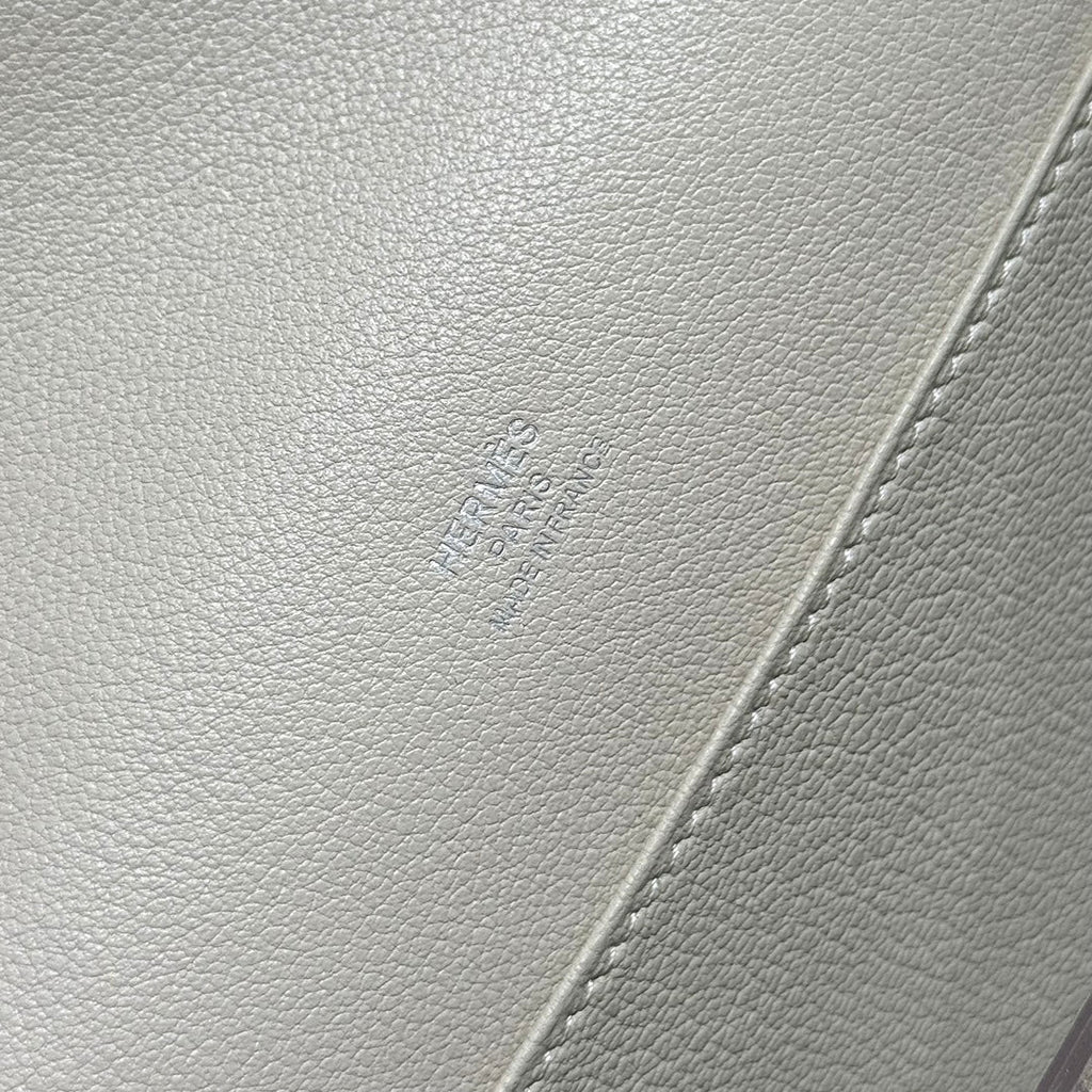 HM ROULIS 18 MINI BAG IN BEIGE CALFSKIN SILVER-TONE HARDWARE