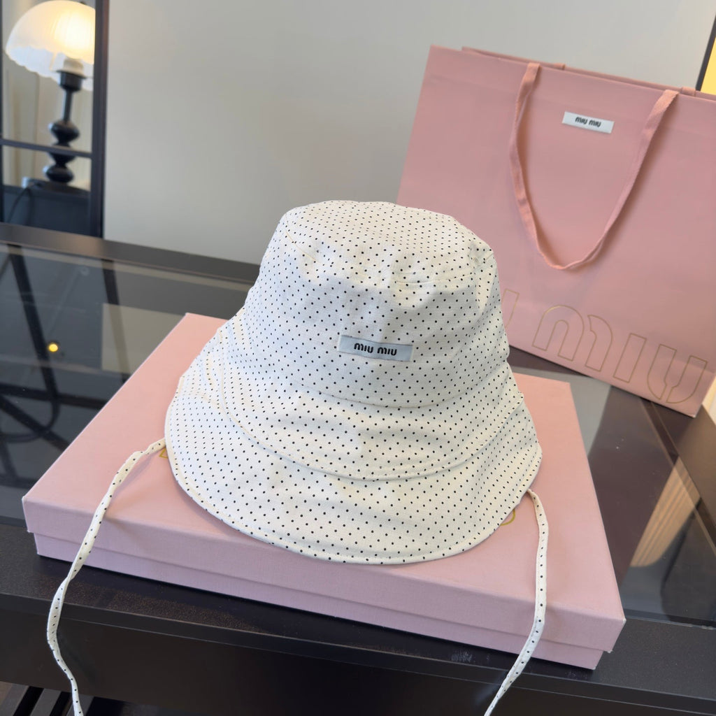 MIUMIU 26S POLKA DOT BUCKET HAT 342089