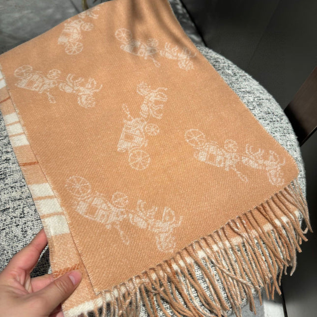 CLASSIC SCARF 190 CM IN BUFF BEIGE WOOL 375278