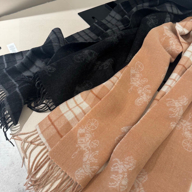 CLASSIC SCARF 190 CM IN BLACK WOOL 375279